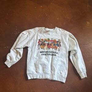 SEC mascot sweatshirt. Gray. Medium.